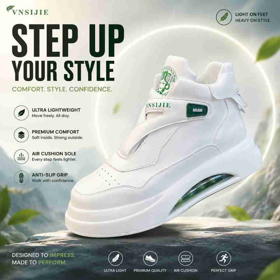 BIZAZO White Chunky High Top Platform Sneakers - Image 7