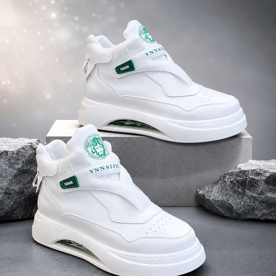 BIZAZO White Chunky High Top Platform Sneakers - Image 8
