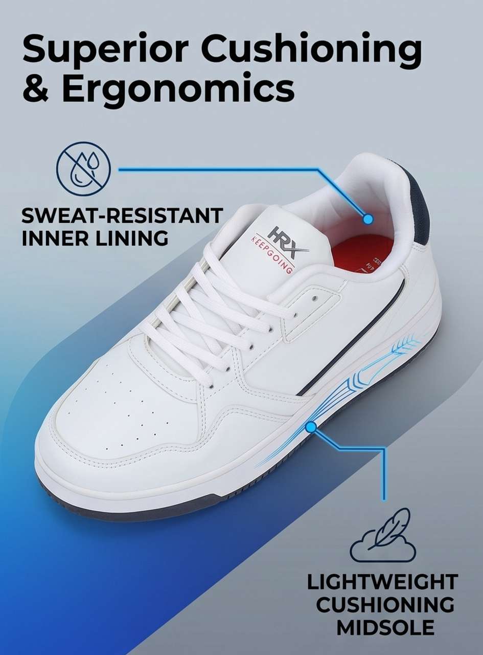 HRX by Hrithik Roshan Men's White Casual Shoes 7 - Image 7