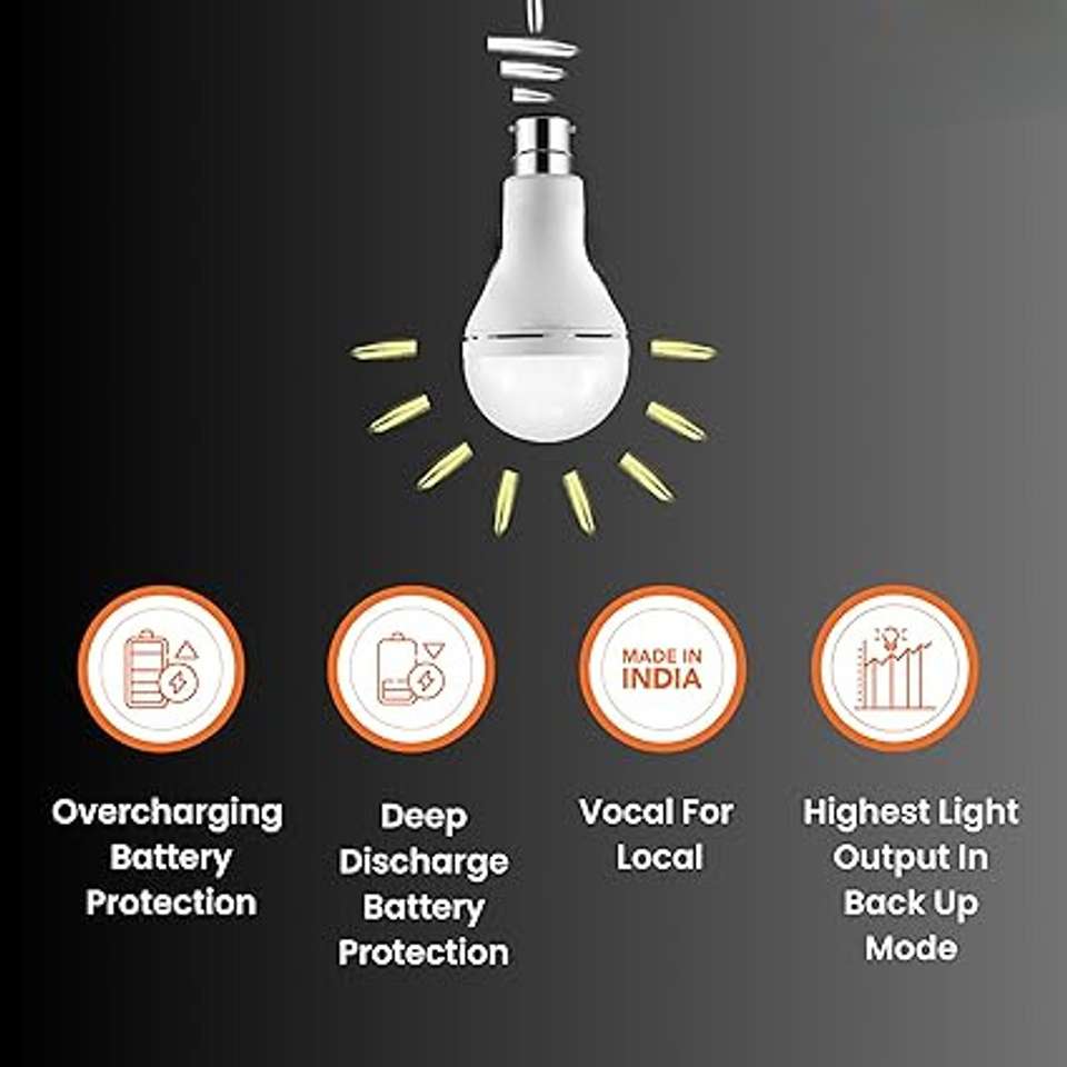 Gold Nation Emergency LED Light 12W Auto ON Power Cut Light – 3 Pieces 4 hrs Bulb Emergency Light Price in India - Image 8