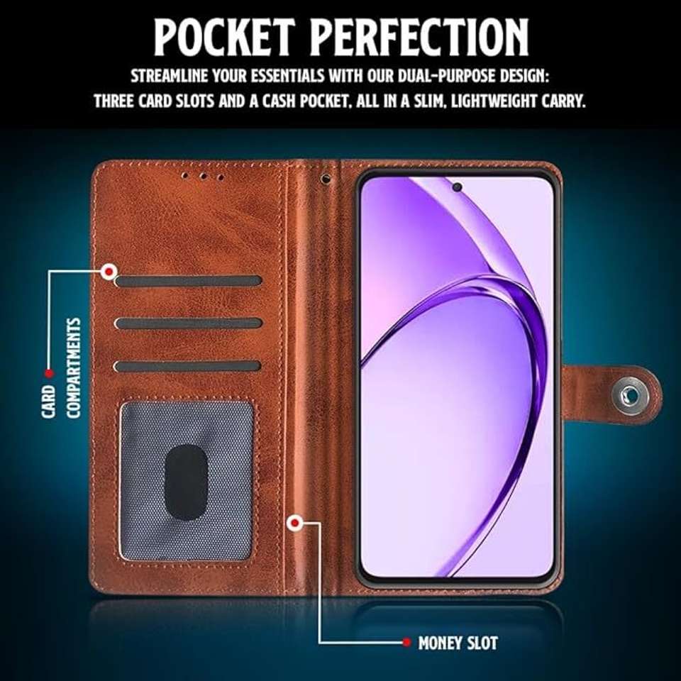 Chaseit Flip Cover for realme 14X 5G (Brown) - Image 6