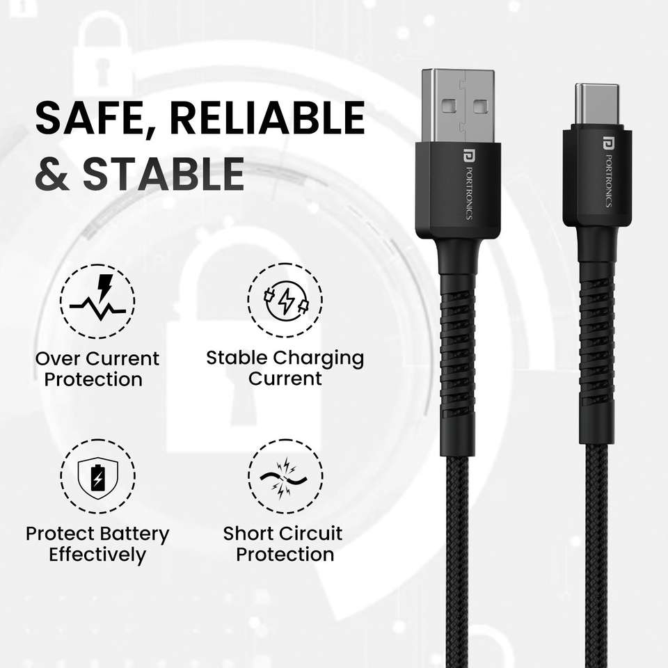 Portronics USB Type C Cable 3A 1m - Image 7