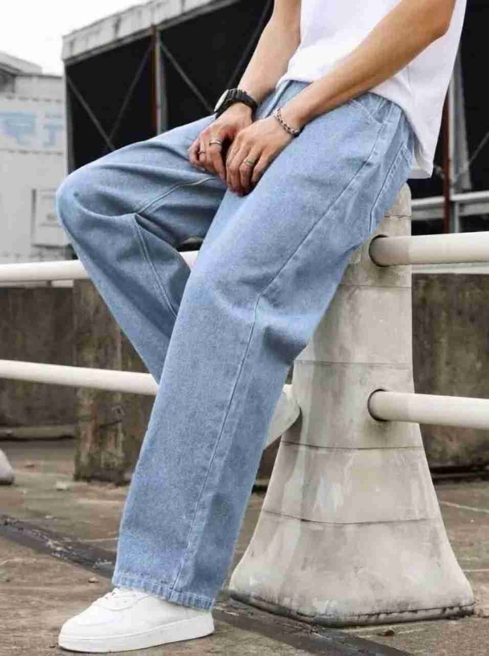 ARTVISION Men Loose Fit Mid Rise Light Blue Jeans - Image 5