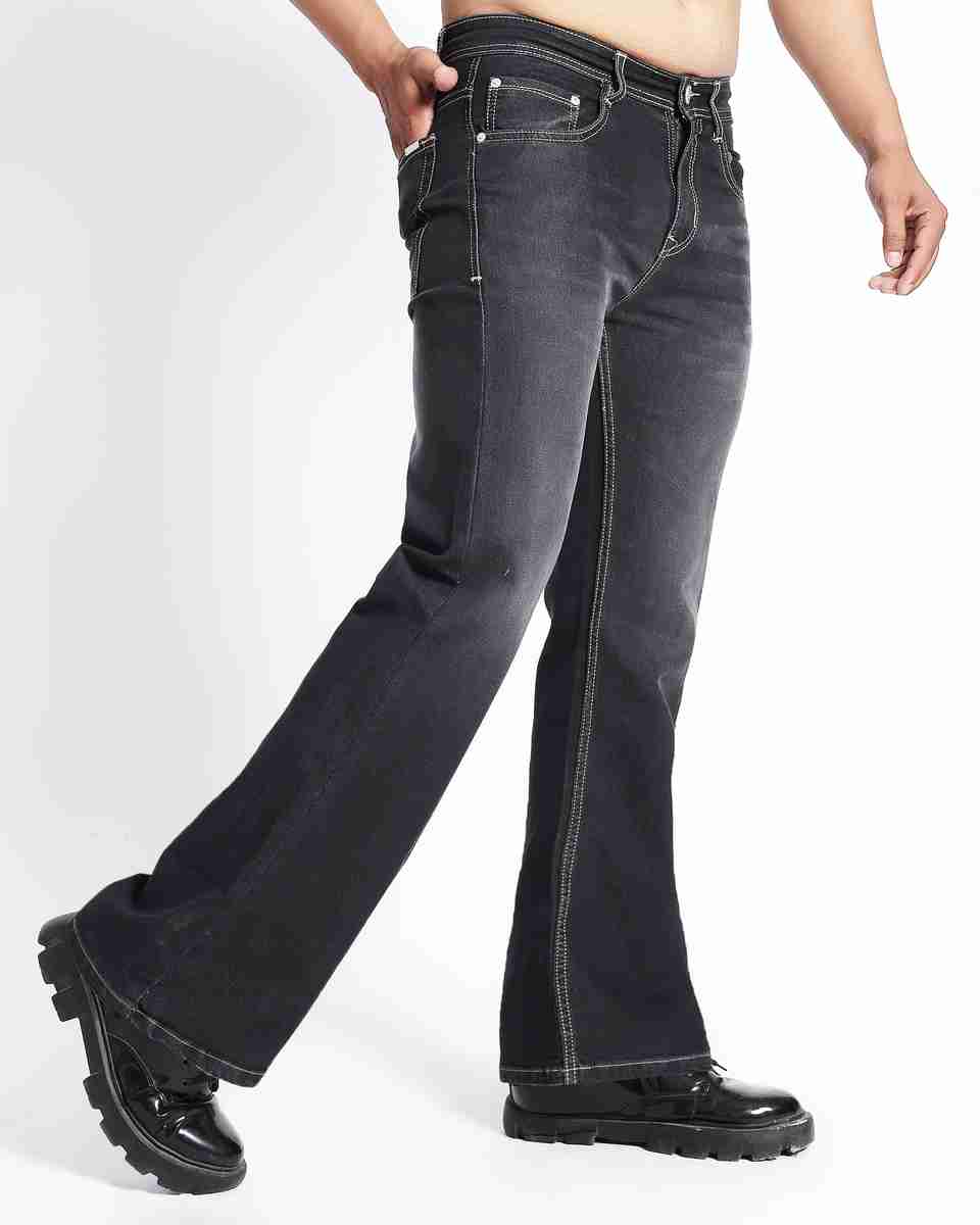 Netyork Men Dark Grey Mid Rise Boot-Leg Jeans - Image 4