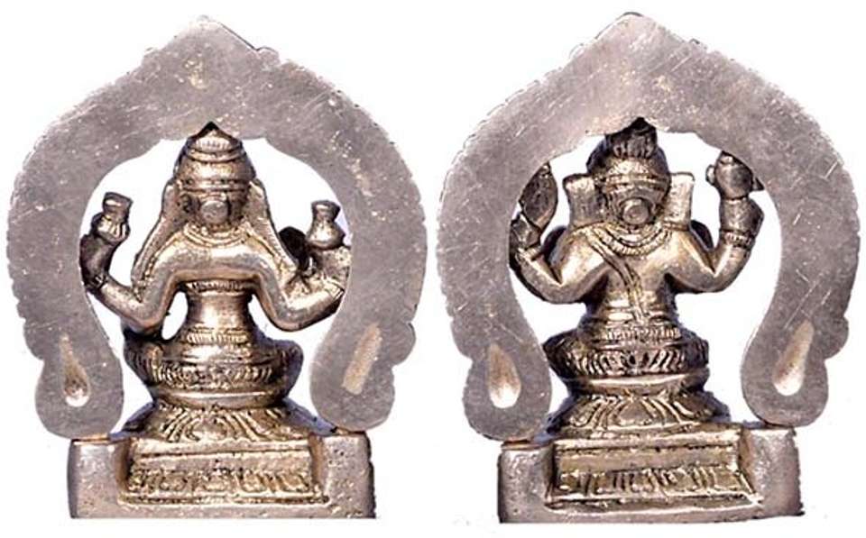 SOMENDRAA Lakshmi Ganesh Brass Idol, 8cm, Yellow - Image 4