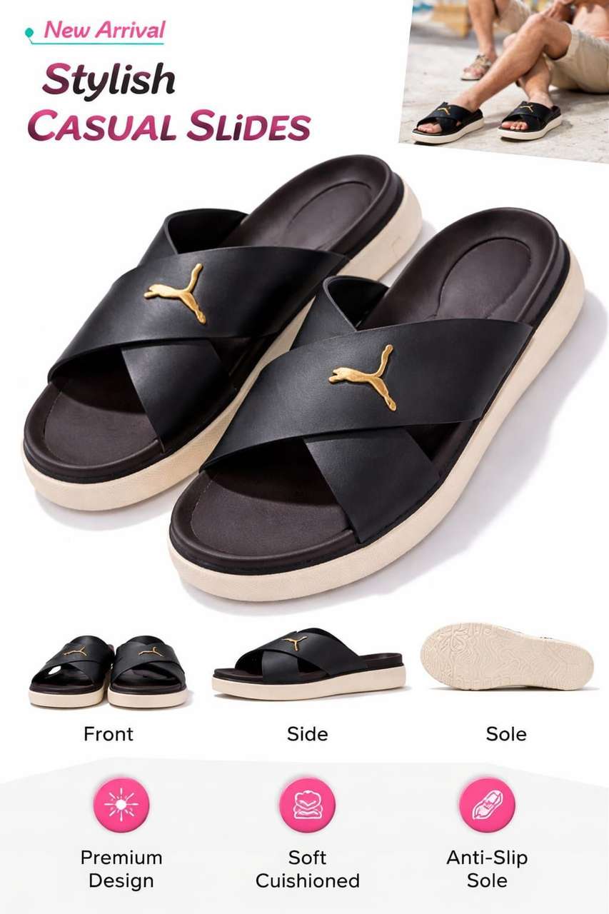 TrendWalk Men Slides (Brown , 8) - Image 7