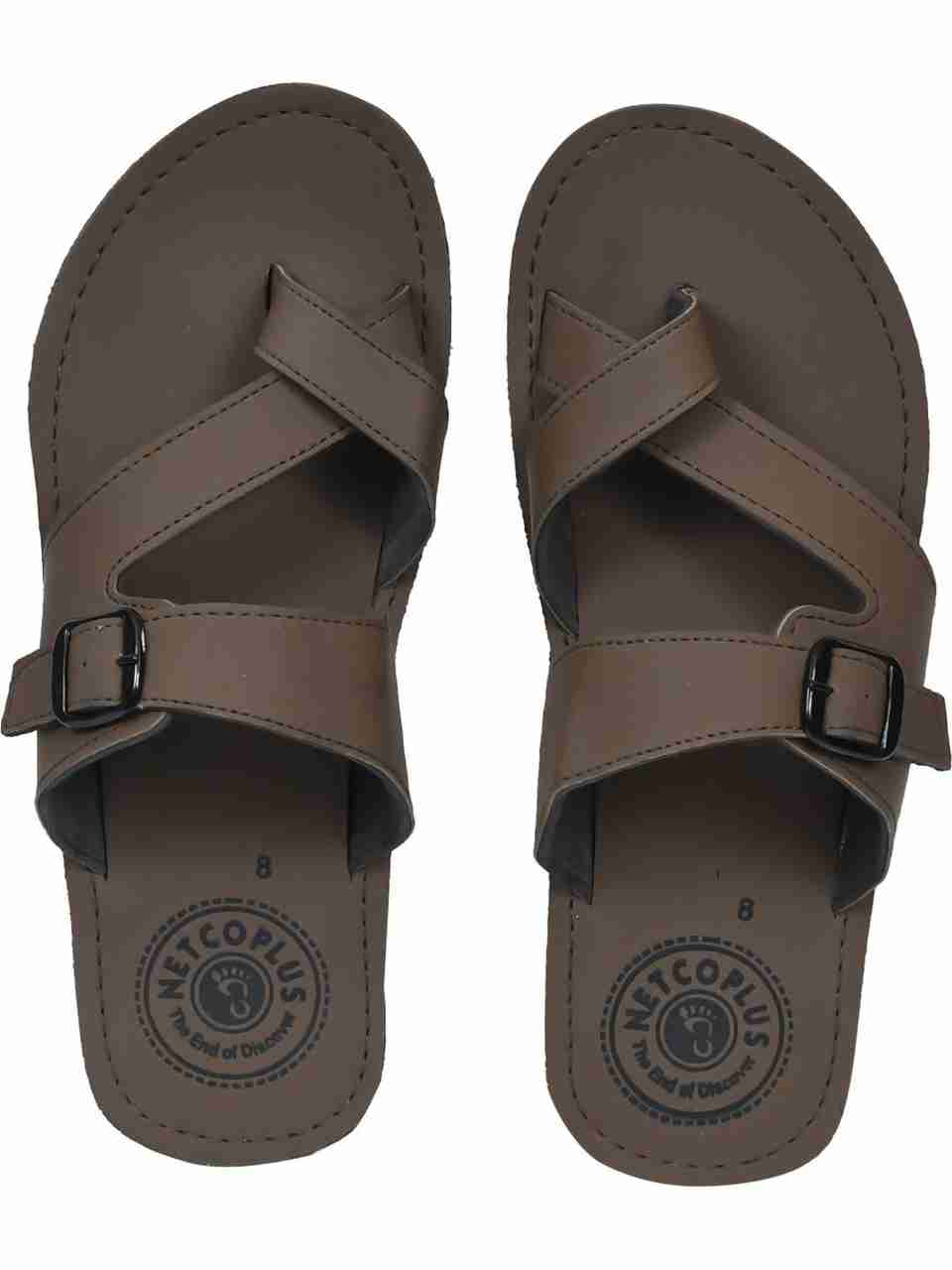 NETCOPLUS Men Brown Flip Flops Size 6 - Image 6