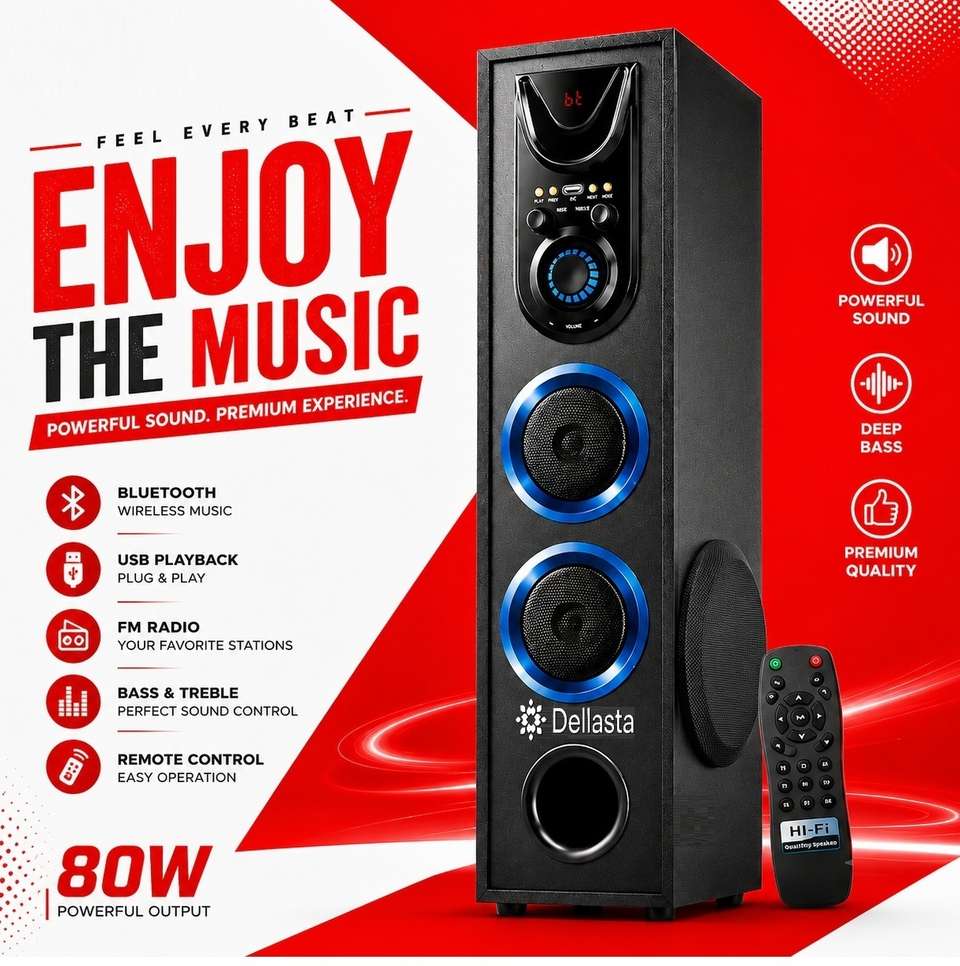dellasta N-19 DJ Bluetooth Speaker Tower 120W - Image 8