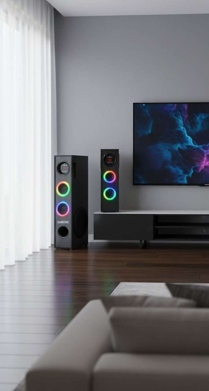 Sainitone ST 05 Black RGB 120W Bluetooth Speaker - Image 7