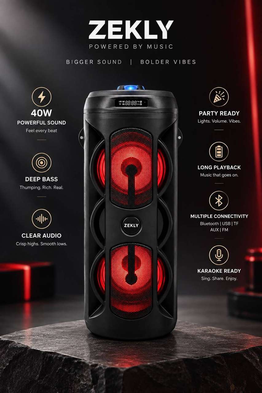 ZEKLY DJ Speaker & Sound Box Tower Speaker - Image 7