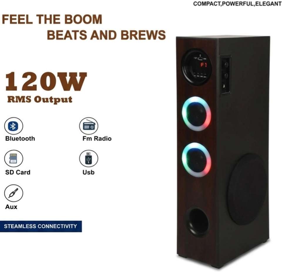 Sainitone ST-1000-RGB 120W Bluetooth Speaker (Brown) - Image 8