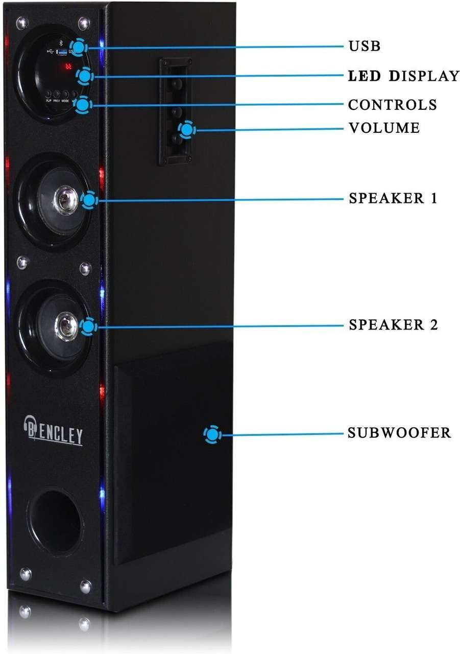 Bencley LED TOWER 70W Bluetooth Speaker Black - Image 7