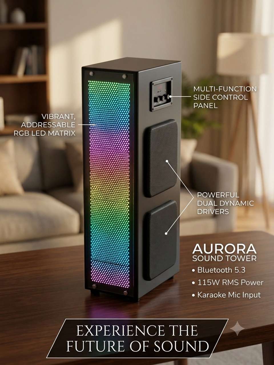 Bencley B2926 115W Bluetooth Tower Speaker Black - Image 7