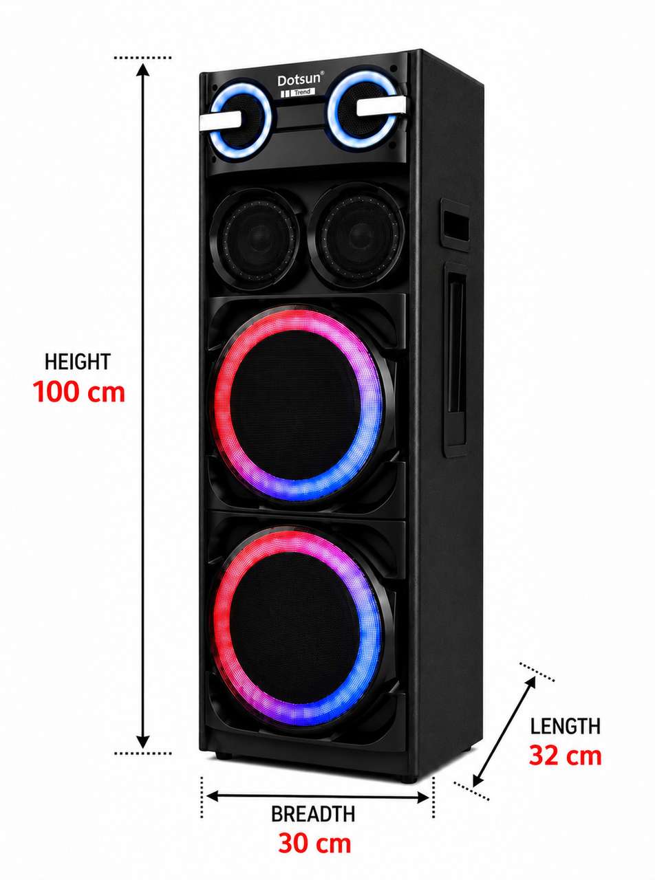 Dotsun Trend 10inch Double Woofer with Wireless Mic - Image 9