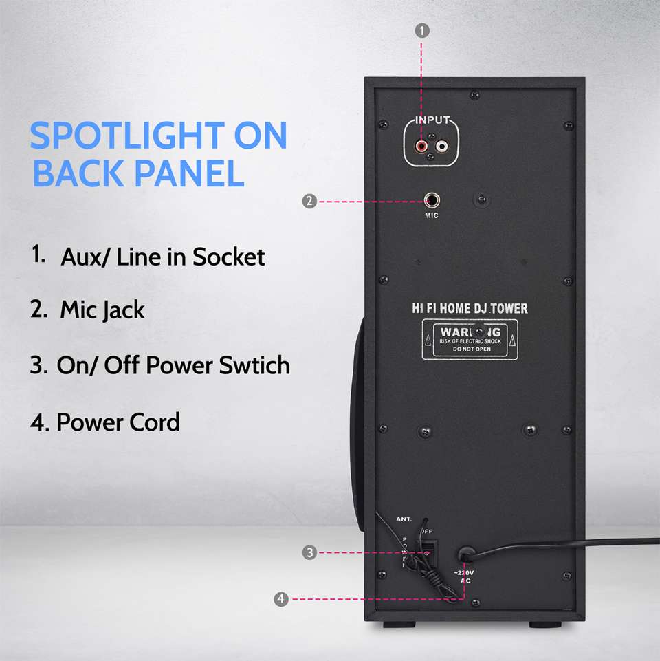 prass Passion FL 60W Bluetooth Tower Speaker (Black) - Image 7