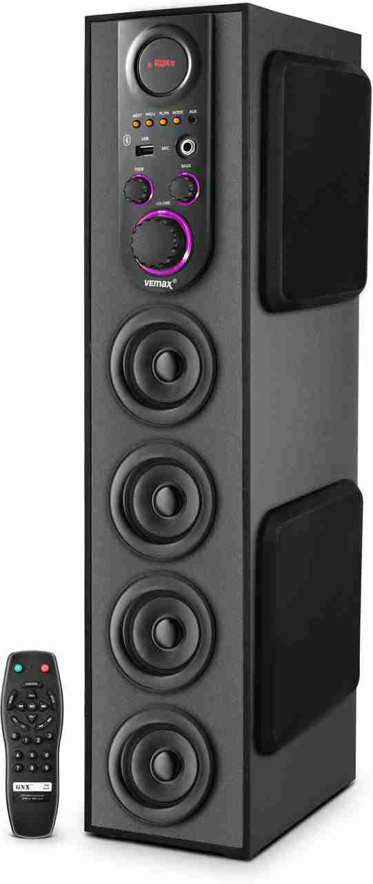 Vemax Ruby 6.1 Bluetooth Double Woofer 100W Tower Speaker Red - Image 6