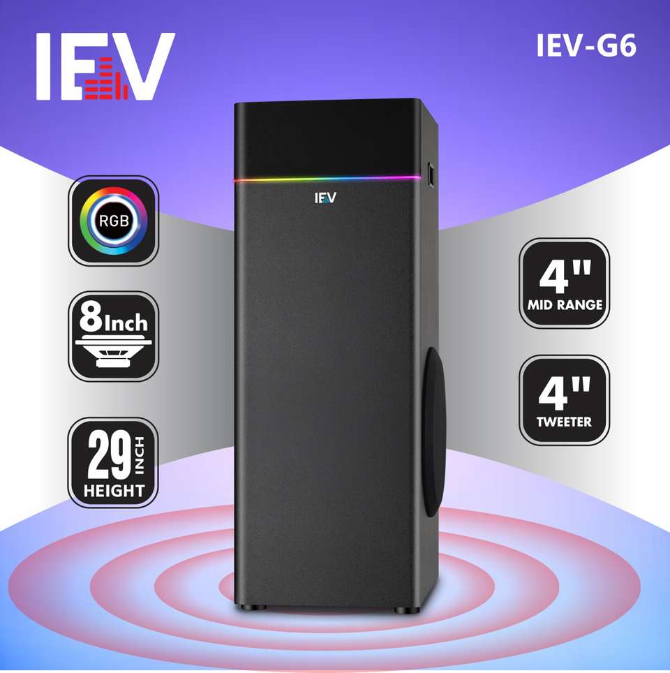 IEV G-6 100W Bluetooth Tower Speaker (Black, 2.1 Ch) - Image 7