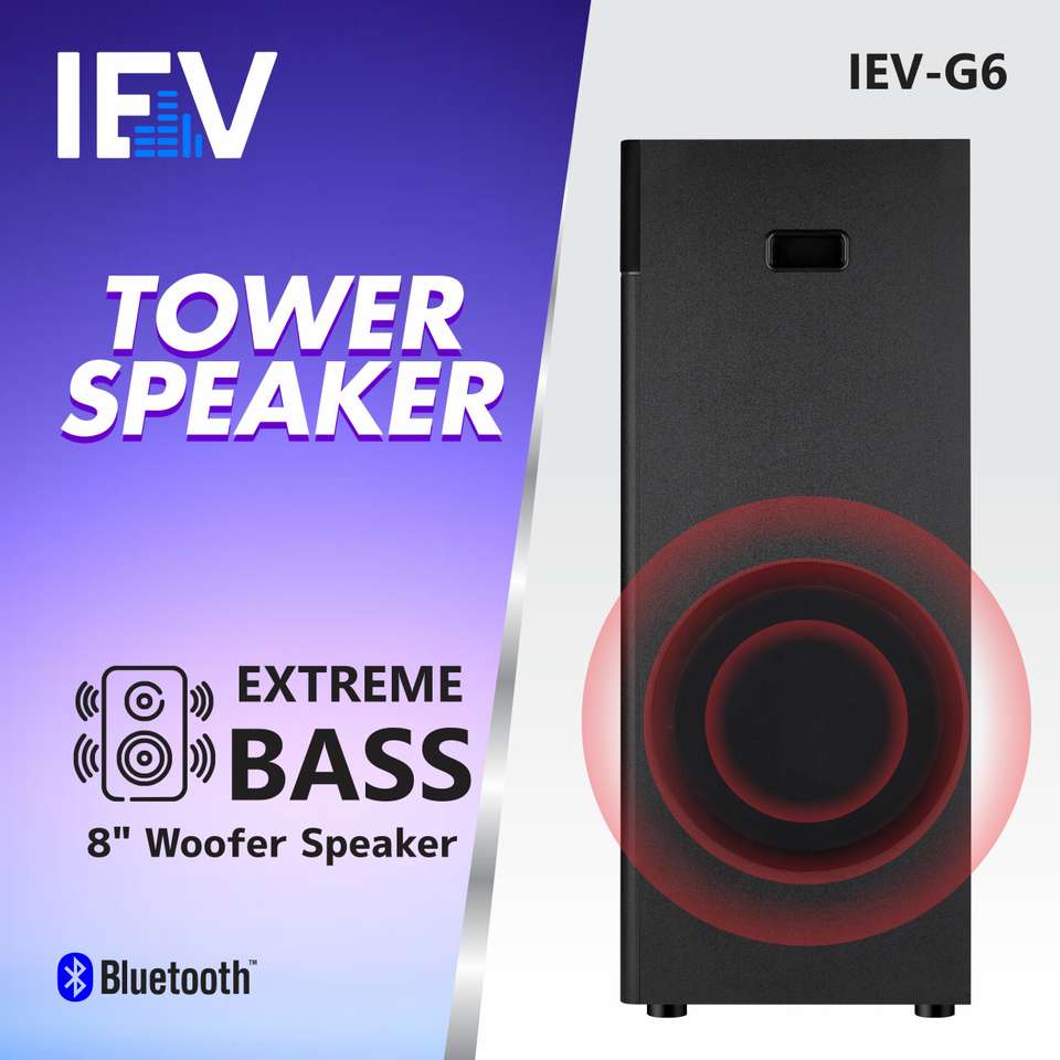 IEV G-6 100W Bluetooth Tower Speaker (Black, 2.1 Ch) - Image 9