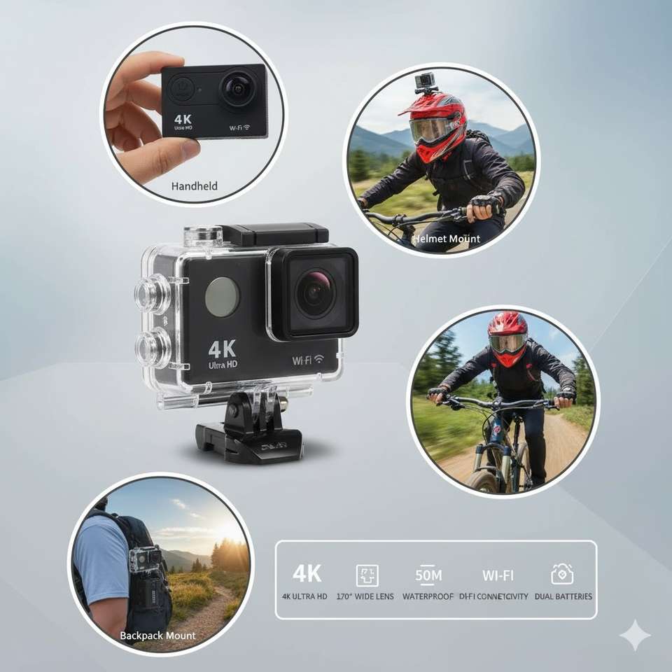 AdrenaCam 4K 16MP 30M Waterproof Action Camera - Image 8