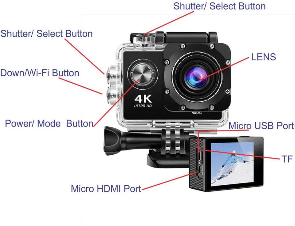 AdrenaCam 4K 16MP 30M Waterproof Action Camera - Image 9