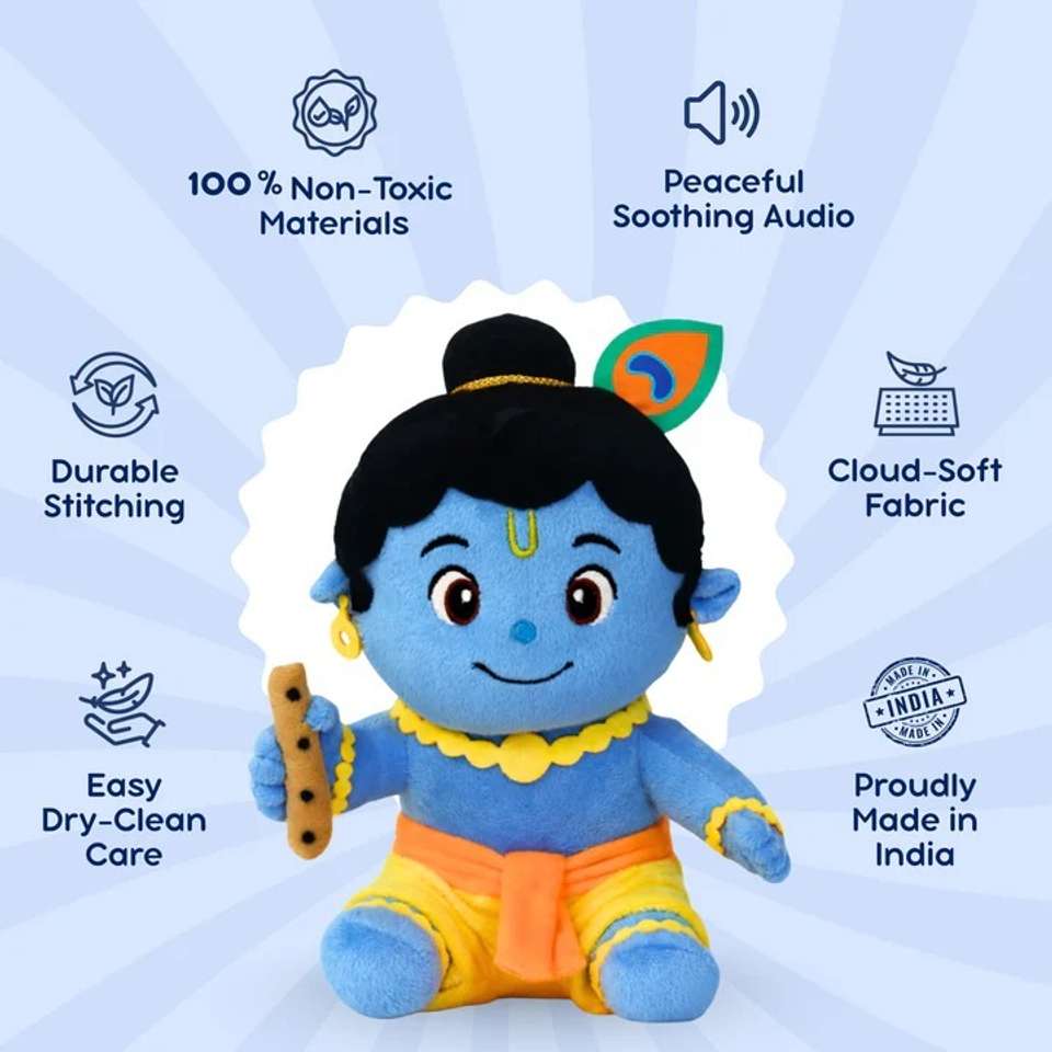 Clapstore Krishna Mantra Chanting Plush Toy - Image 8