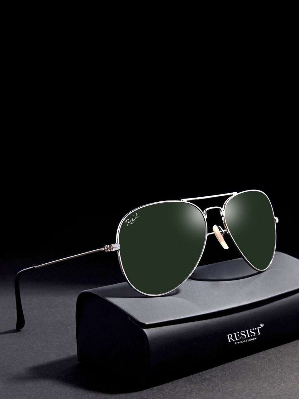 Buy RESIST EYEWEAR Aviator Sunglasses Green - Image 9