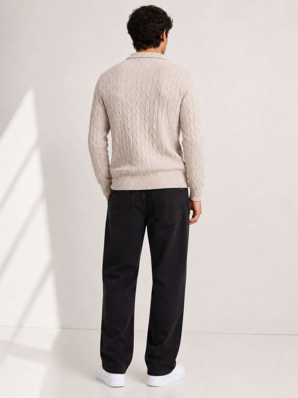 Clubble Men Beige Collared Neck Sweater - Image 8