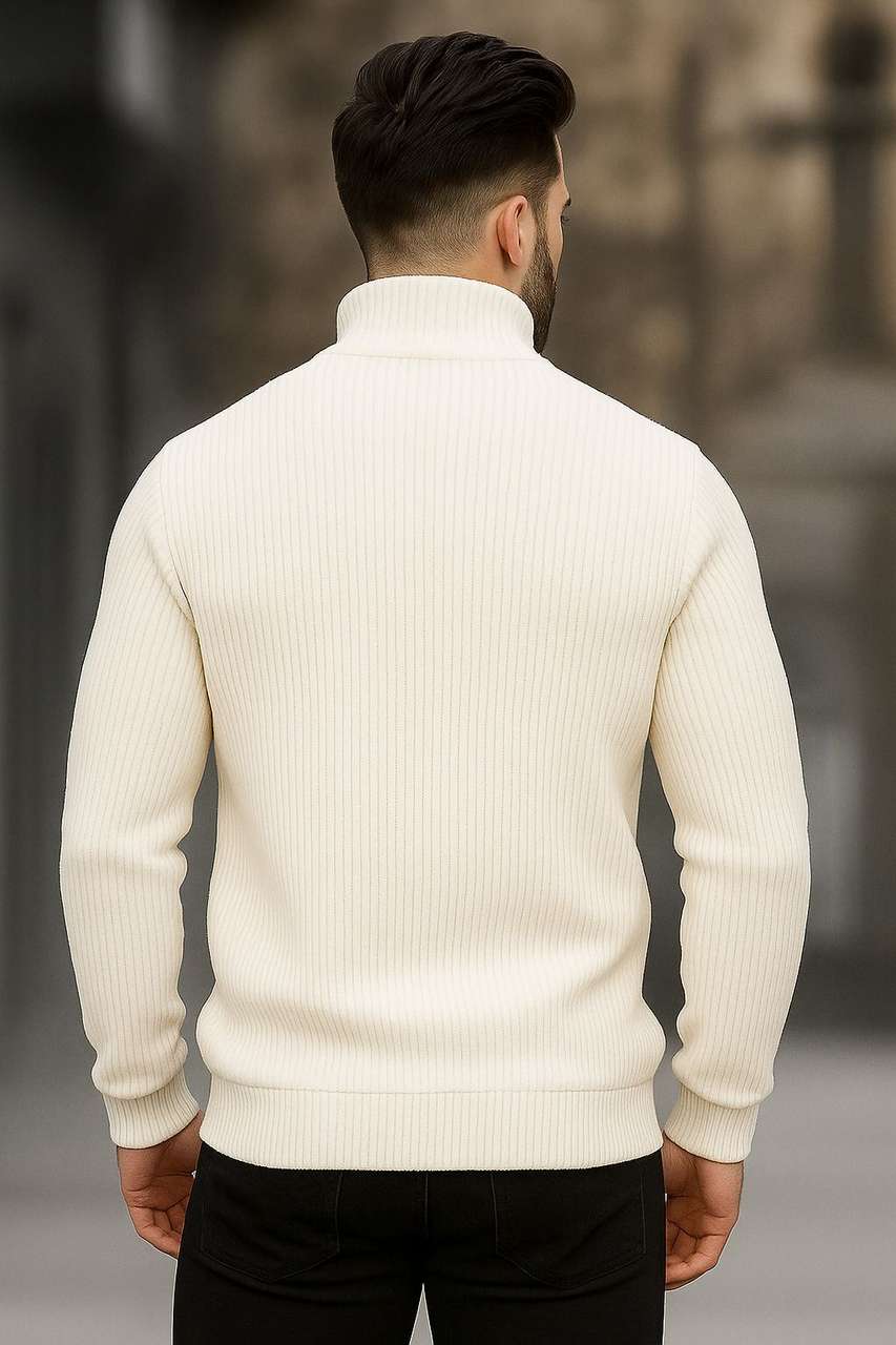 Apni Men Solid High Neck Black Sweater - Image 6
