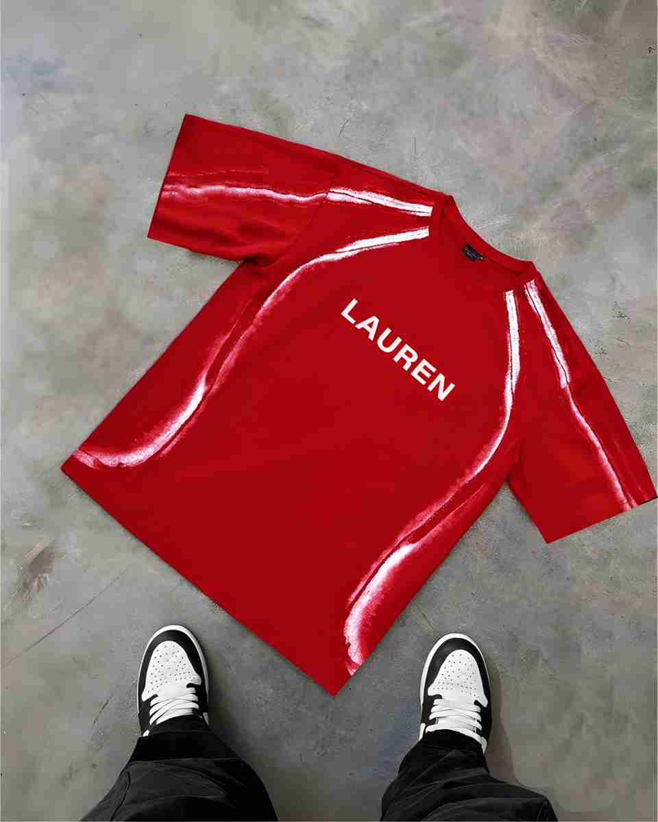 Lauren Adams Printed Red Round Neck T-Shirt - Image 5