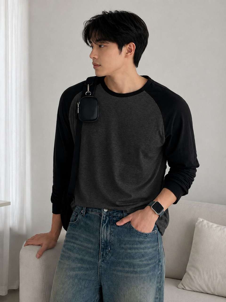 Vynzo Colorblock Men Round Neck Multicolor T-Shirt - Image 9