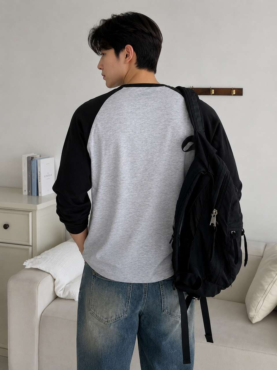 Wrodss Colorblock Men Grey, Black T-Shirt - Image 7