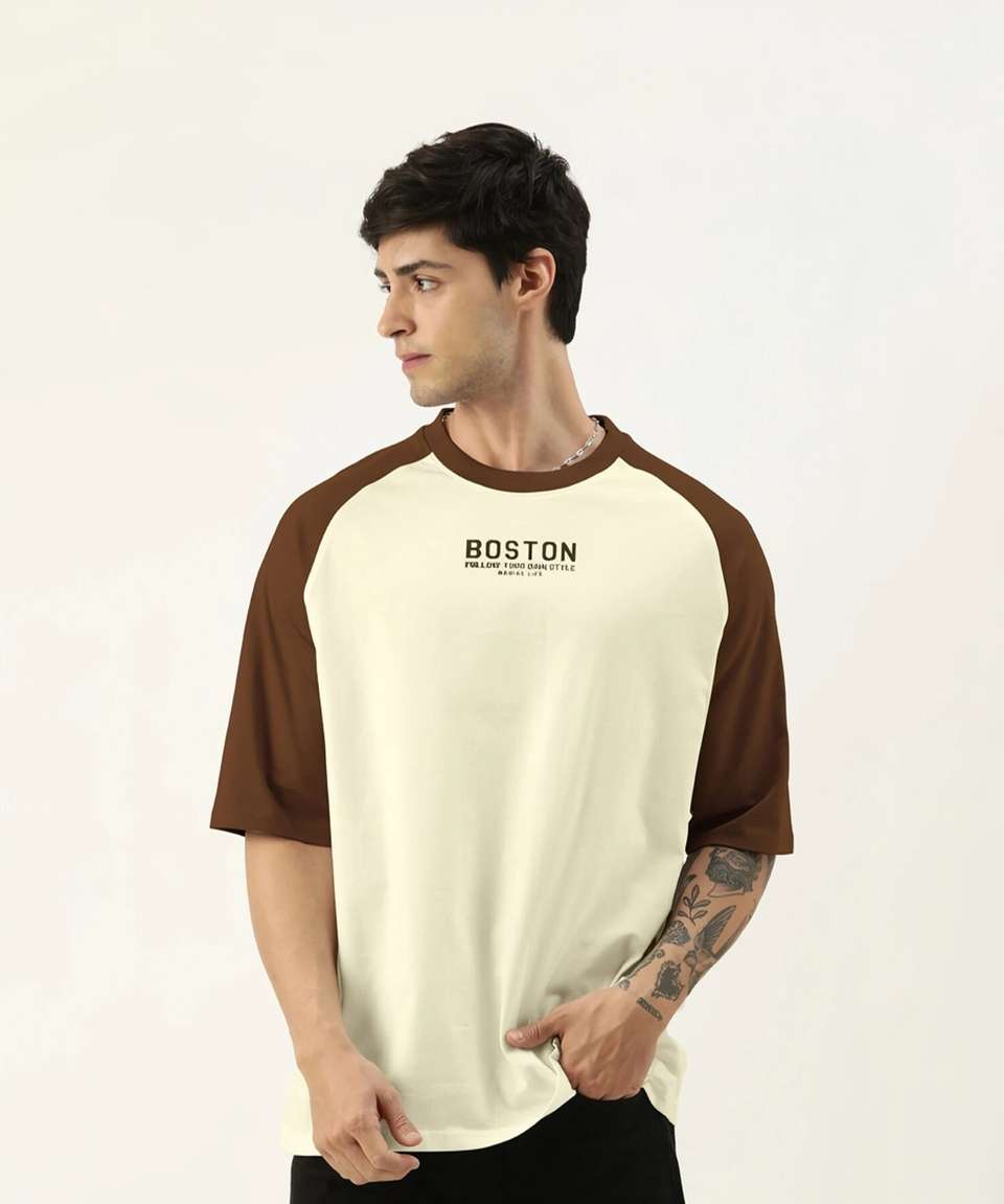 MANIAC Men Beige Cotton T-Shirt - Image 8