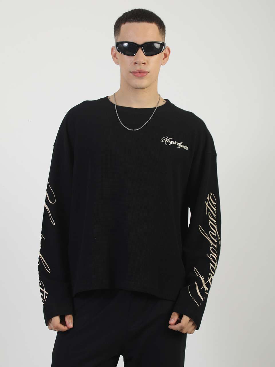 MANIAC Men Black Cotton Blend T-Shirt - Image 9
