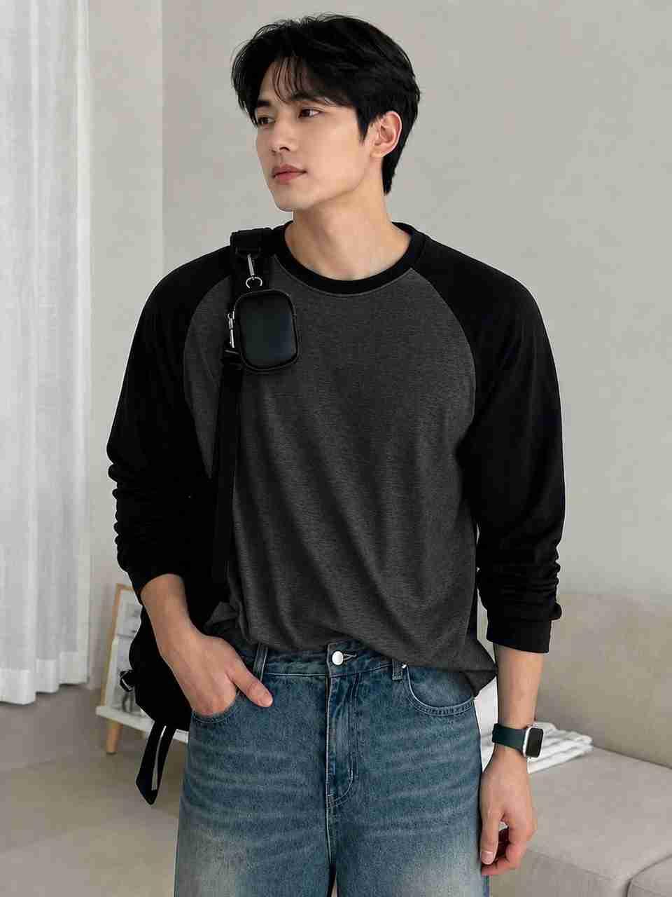 Vynzo Colorblock Men Round Neck Multicolor T-Shirt - Image 7