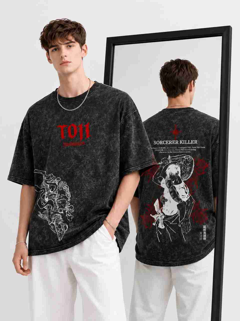 Anipop Men Black Cotton T-Shirt - Image 6