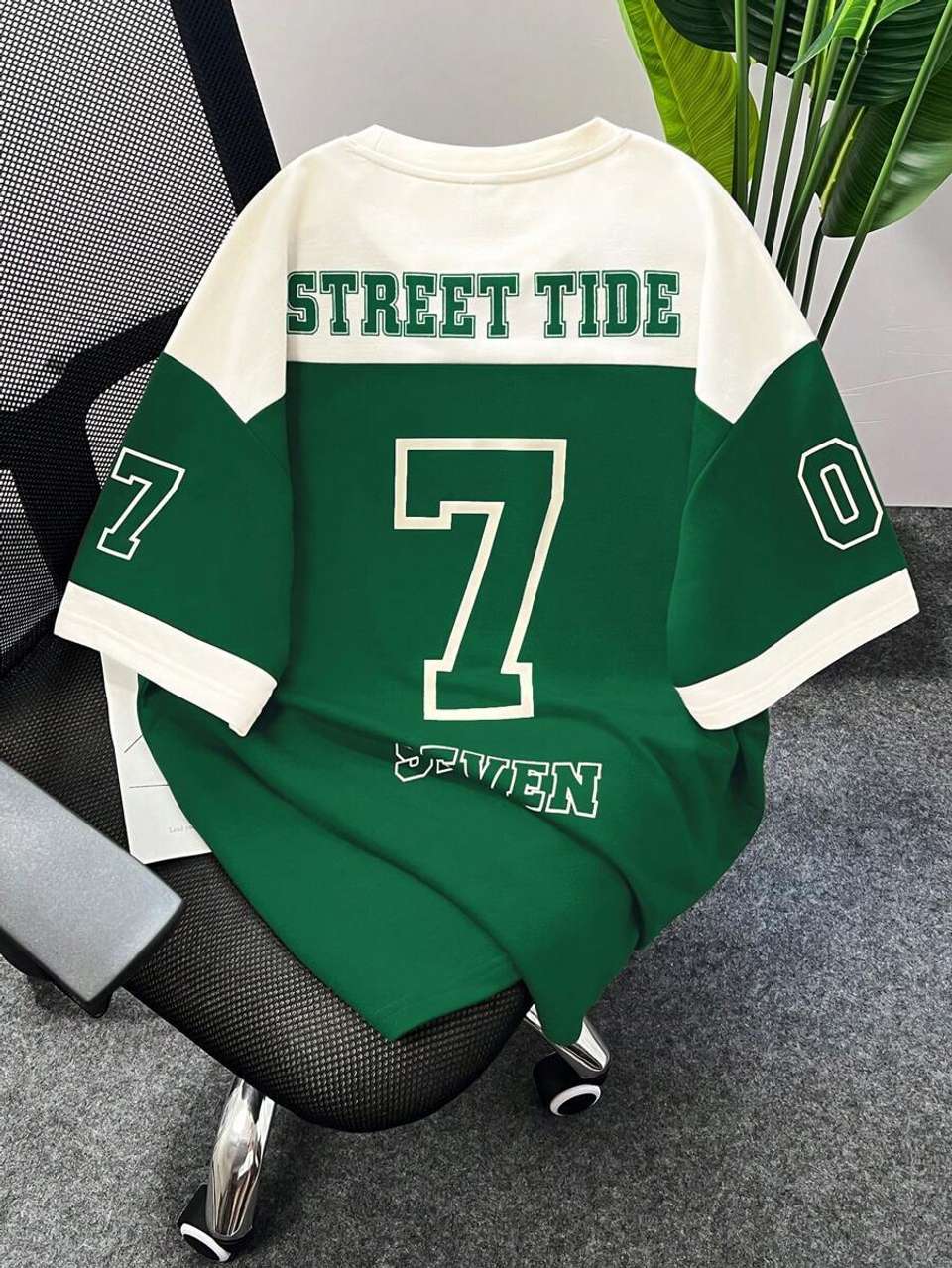Three Men Green Graphic Print Crew Neck T-Shirt - Image 8