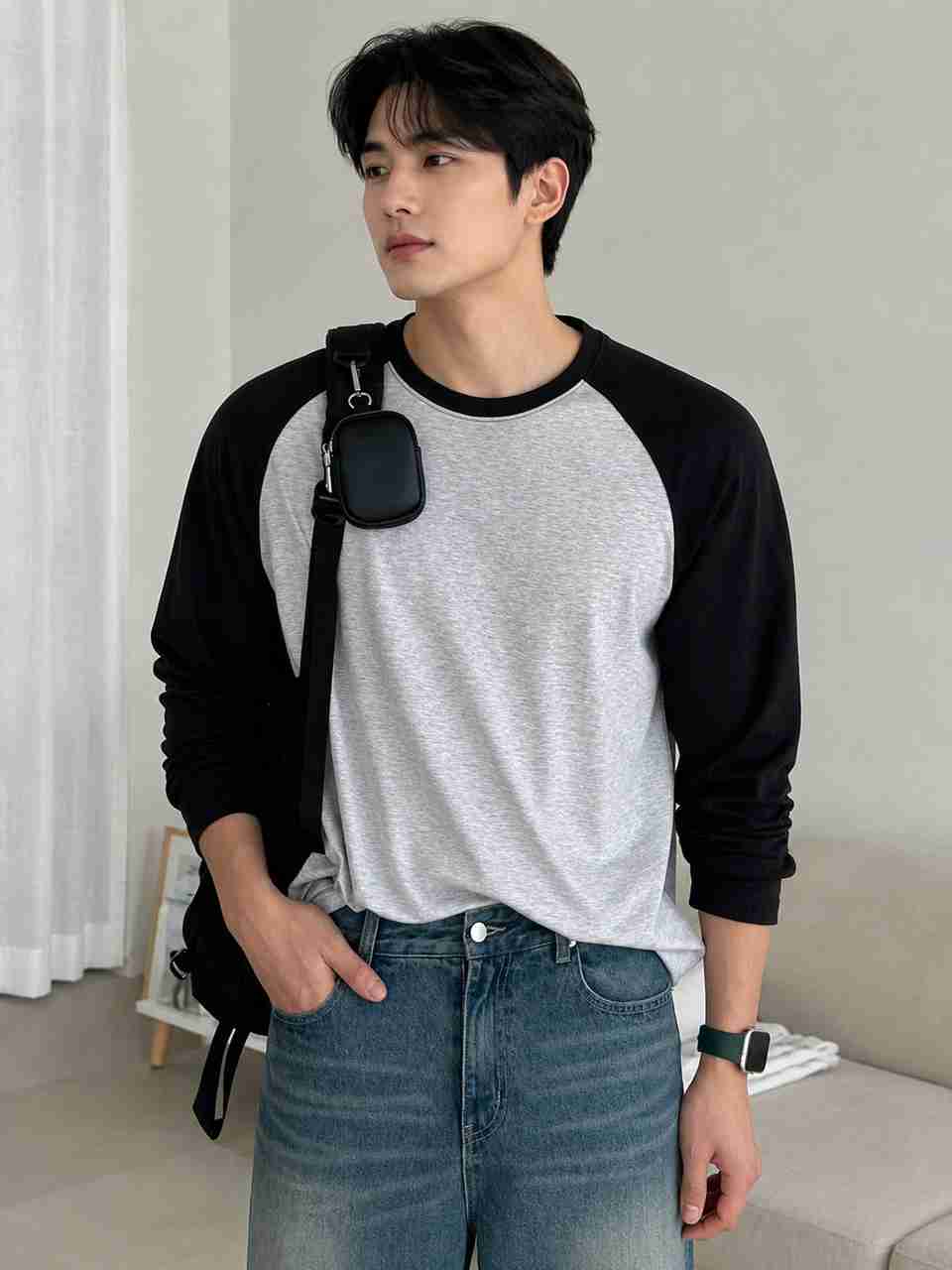 Wrodss Colorblock Men Grey, Black T-Shirt - Image 6