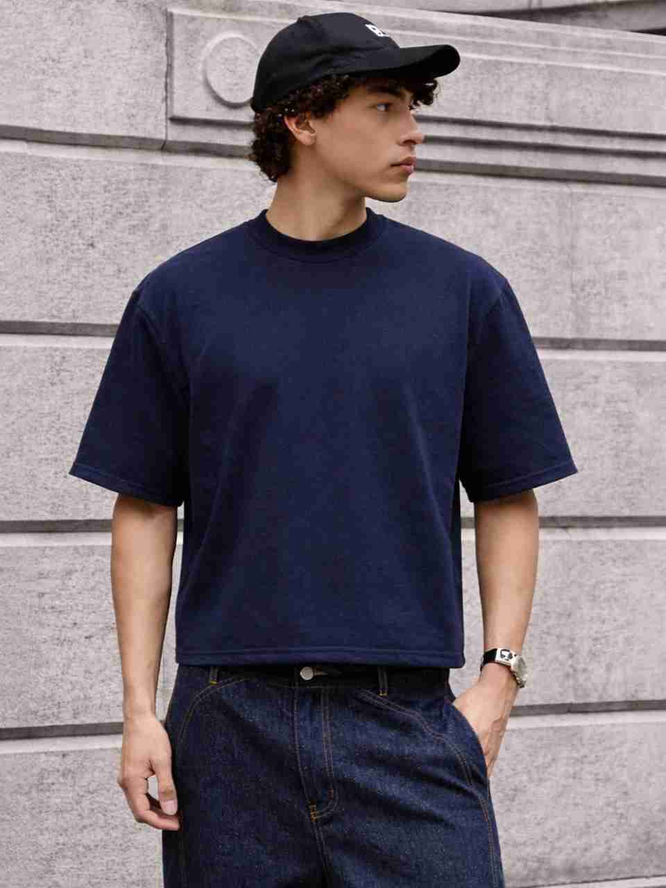 FTX Men Navy Blue Cotton Blend T-Shirt - Image 8