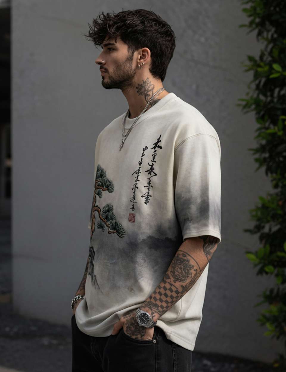 Force Men's White Dark Green T-Shirt - Image 9