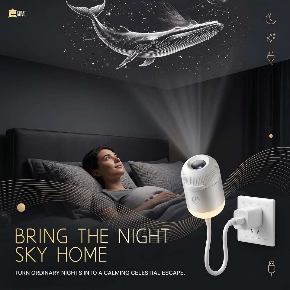 Guanci Whale Reef Galaxy Projector Night Light - Image 7