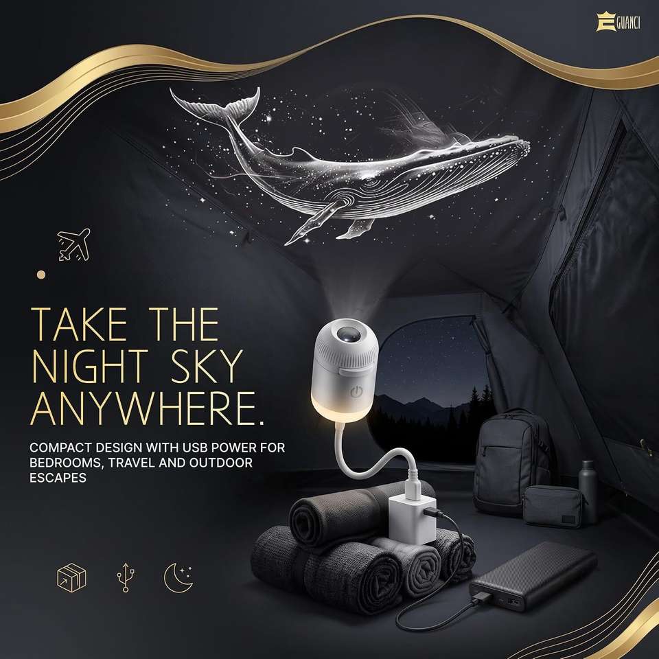 Guanci Whale Reef Galaxy Projector Night Light - Image 9