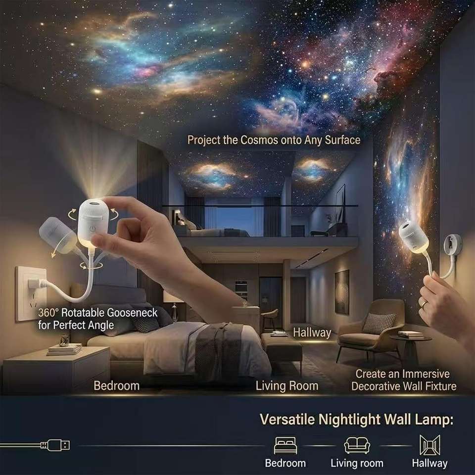 WALLINM Galaxy Projector Light 6 Slide USB - Image 9