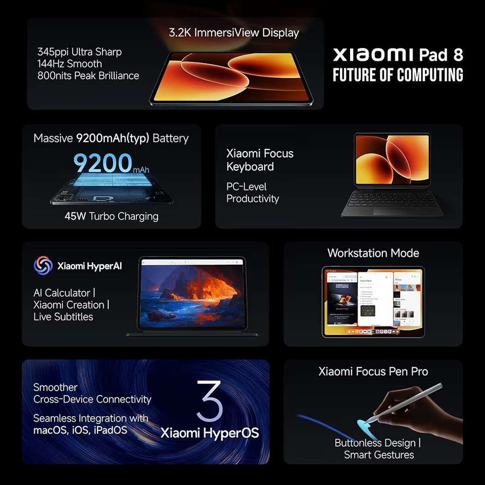 Xiaomi Pad 8 12GB RAM 256GB ROM 11.2 inch Wi-Fi Gaming Tablet - Image 7