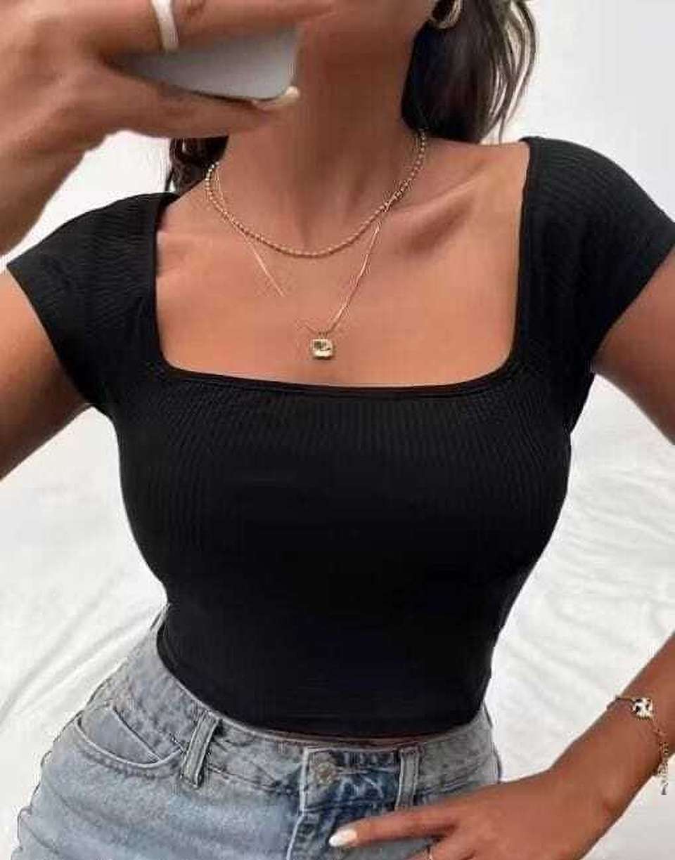 PNGGARMENTS Women Black Cap Sleeve Top - Image 7