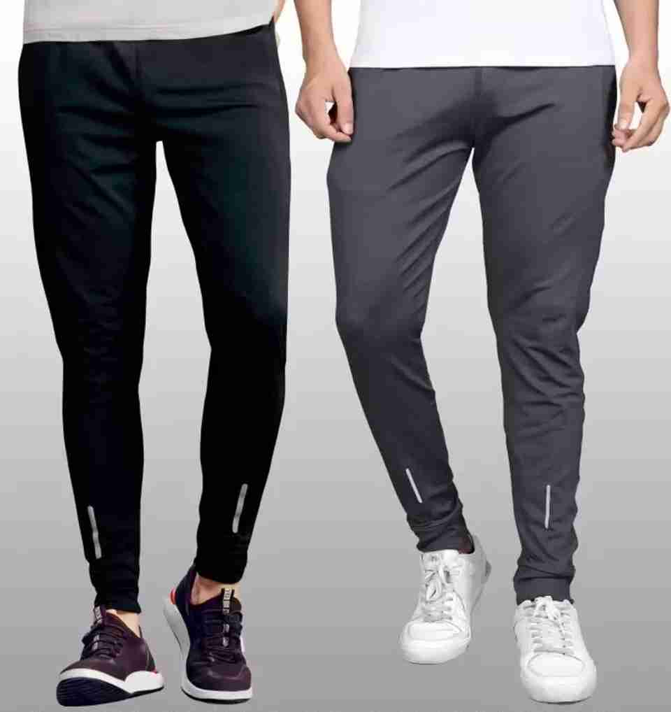 OHGORY Pack of 2 Men Black, Grey Track Pants - Image 6