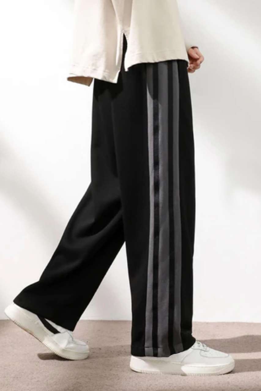 CULISH Men Striped Black Track Pants - Image 7