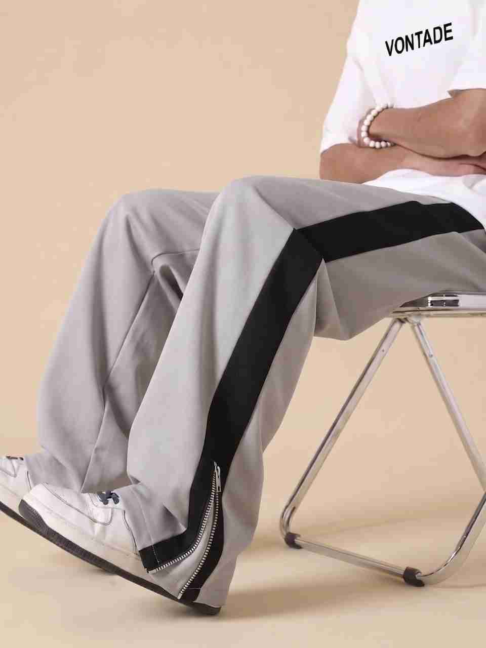Vontade Colorblock Men Grey Track Pants - Image 8