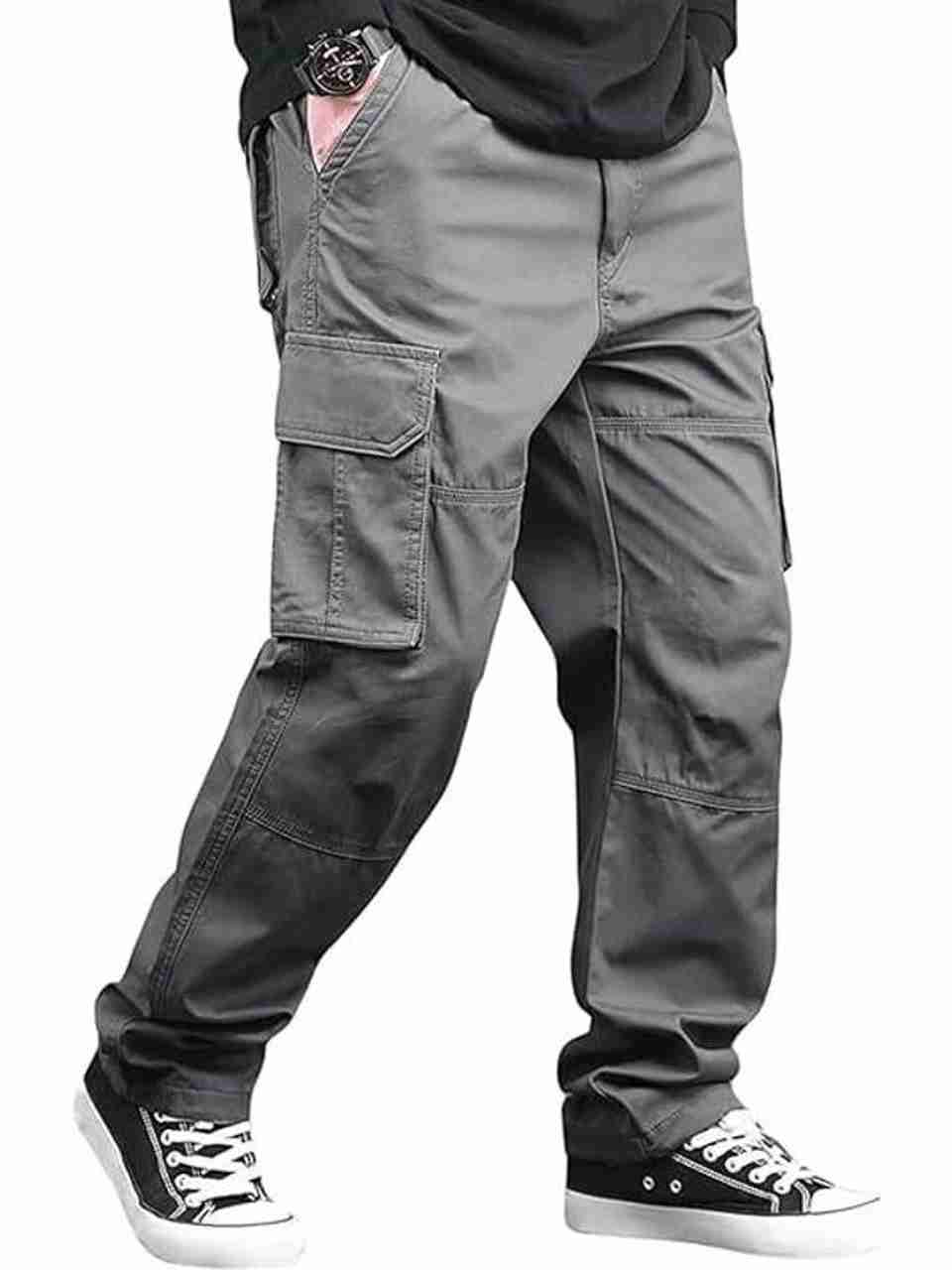 SATVISH Solid Men Grey Track Pants - Image 9