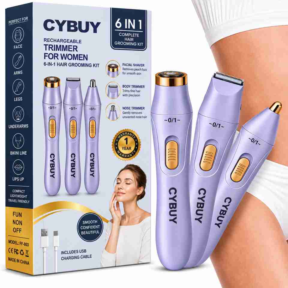CYBUY Face & Bikini Trimmer for Women, Hair Remover for Women Tri...more - Image 5