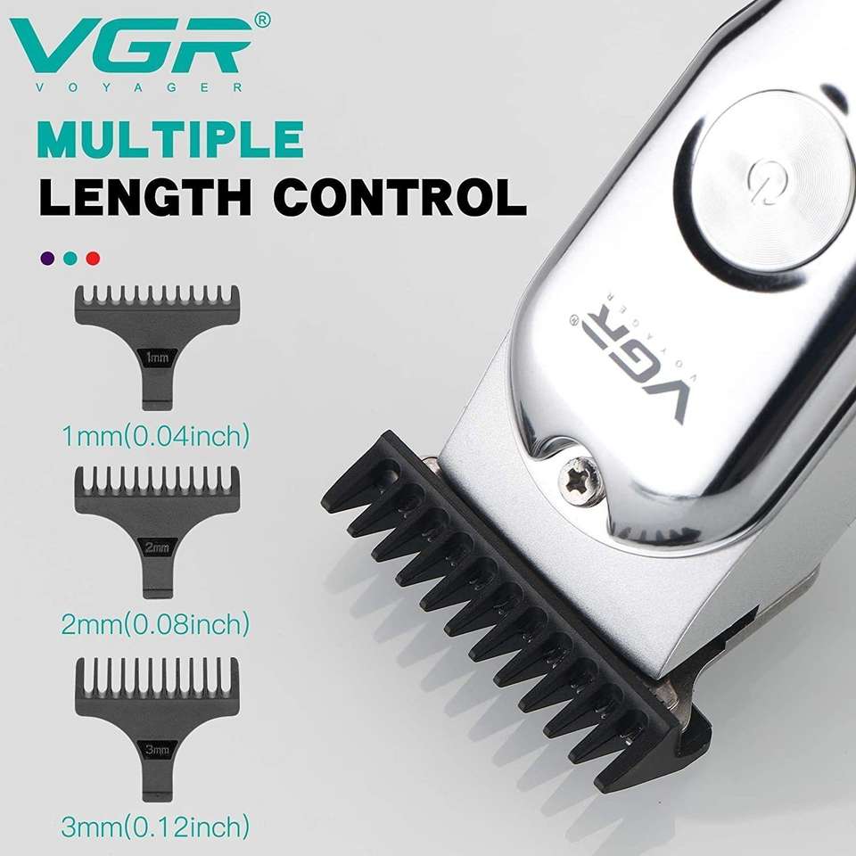 VGR V-071 Trimmer 120 min Runtime 4 Lengths Silver - Image 9